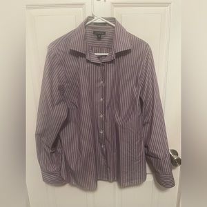 Lands end wrinkle free broadcloth button up shirt